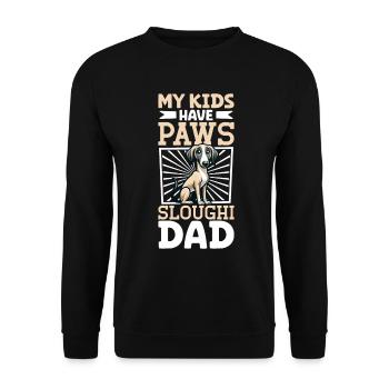 Sloughi Papa - Unisex Pullover - Schwarz - Vorne - Alina (178cm) & Michal (187cm)
