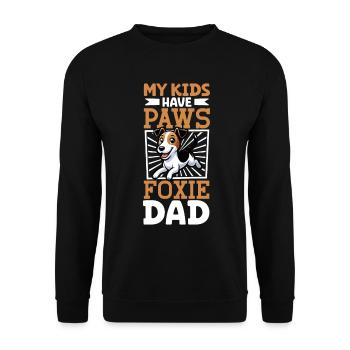 Glatthaar-Foxterrier Papa - Unisex Pullover - Schwarz - Vorne - Alina (178cm) & Michal (187cm)