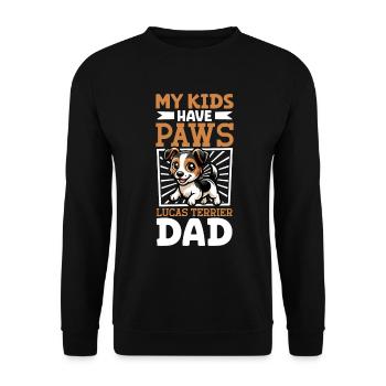 Papa terrier Lucas sportif - Sweat-shirt Unisexe - noir - Devant - Alina (178cm) & Michal (187cm)
