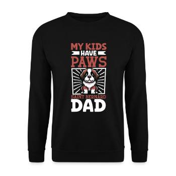 Papa Saint-Bernard - Sweat-shirt Unisexe - noir - Devant - Alina (178cm) & Michal (187cm)