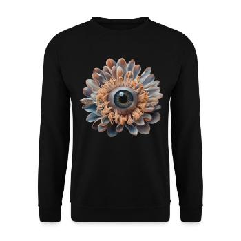 Weirdcore Aesthetic Flower Human Eyeball - Unisex Sweatshirt - black - Front - Alina (178cm) & Michal (187cm)