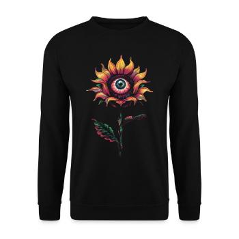 Weirdcore Aesthetic Flower Human Eyeball - Unisex Sweatshirt - black - Front - Alina (178cm) & Michal (187cm)