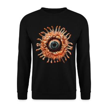 Weirdcore Aesthetic Flower Human Eyeball - Unisex Sweatshirt - black - Front - Alina (178cm) & Michal (187cm)