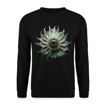 Weirdcore Aesthetic Flower Human Eyeball - Unisex Sweatshirt - black - Front - Alina (178cm) & Michal (187cm)