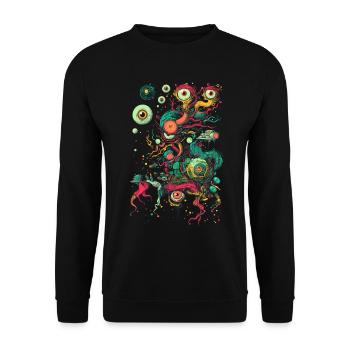 Weirdcore Aesthetic Eyes Eyeballs Branches Dreamcor - Unisex Sweatshirt - black - Front - Alina (178cm) & Michal (187cm)