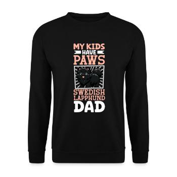 Schwedischer Lapphund Papa - Unisex Pullover - Schwarz - Vorne - Alina (178cm) & Michal (187cm)