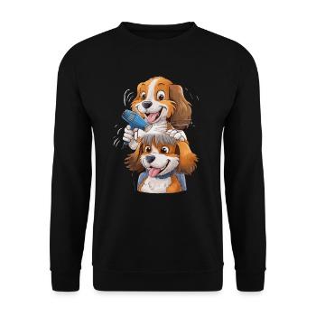 Dog Groomer Hundfriseur für einen Hundfriseur - Unisex Pullover - Schwarz - Vorne - Alina (178cm) & Michal (187cm)