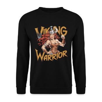 Warrior Spirit and Viking Pride für Wikinger - Unisex Pullover - Schwarz - Vorne - Alina (178cm) & Michal (187cm)