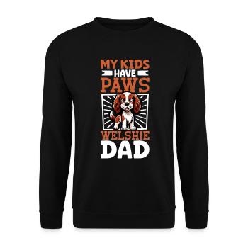 Welsh Springer Spaniel Dad - Unisex Sweatshirt - black - Front - Alina (178cm) & Michal (187cm)