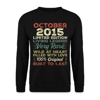 2015 October 2015 birthday October 2015 Original - Unisex Sweatshirt - black - Front - Alina (178cm) & Michal (187cm)
