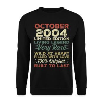 2004 Oktober 2004 Geburtstag Oktober 2004 Original - Unisex Pullover - Schwarz - Vorne - Alina (178cm) & Michal (187cm)