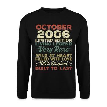 2006 Oktober 2006 Geburtstag Oktober 2006 Original - Unisex Pullover - Schwarz - Vorne - Alina (178cm) & Michal (187cm)