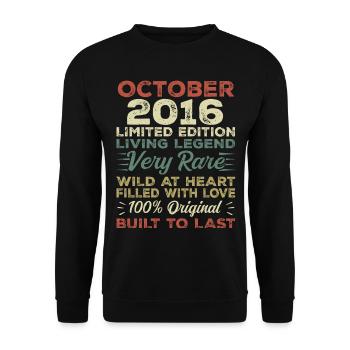 2016 Octobre 2016 Anniversaire Octobre 2016 Original - Sweat-shirt Unisexe - noir - Devant - Alina (178cm) & Michal (187cm)