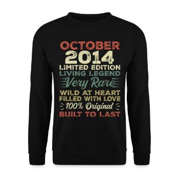 2014 Octobre 2014 anniversaire Octobre 2014 Original - Sweat-shirt Unisexe - noir - Devant - Alina (178cm) & Michal (187cm)