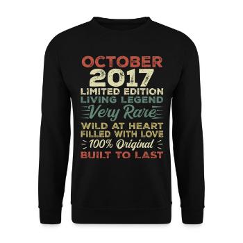 2017 Oktober 2017 Geburtstag Oktober 2017 Original - Unisex Pullover - Schwarz - Vorne - Alina (178cm) & Michal (187cm)