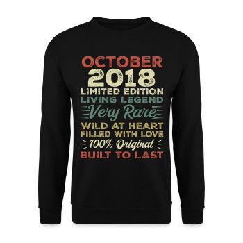 2018 October 2018 Birthday October 2018 Original - Unisex Sweatshirt - black - Front - Alina (178cm) & Michal (187cm)