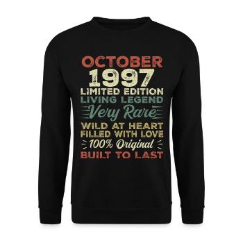 1997 October 1997 birthday October 1997 Original - Unisex Sweatshirt - black - Front - Alina (178cm) & Michal (187cm)