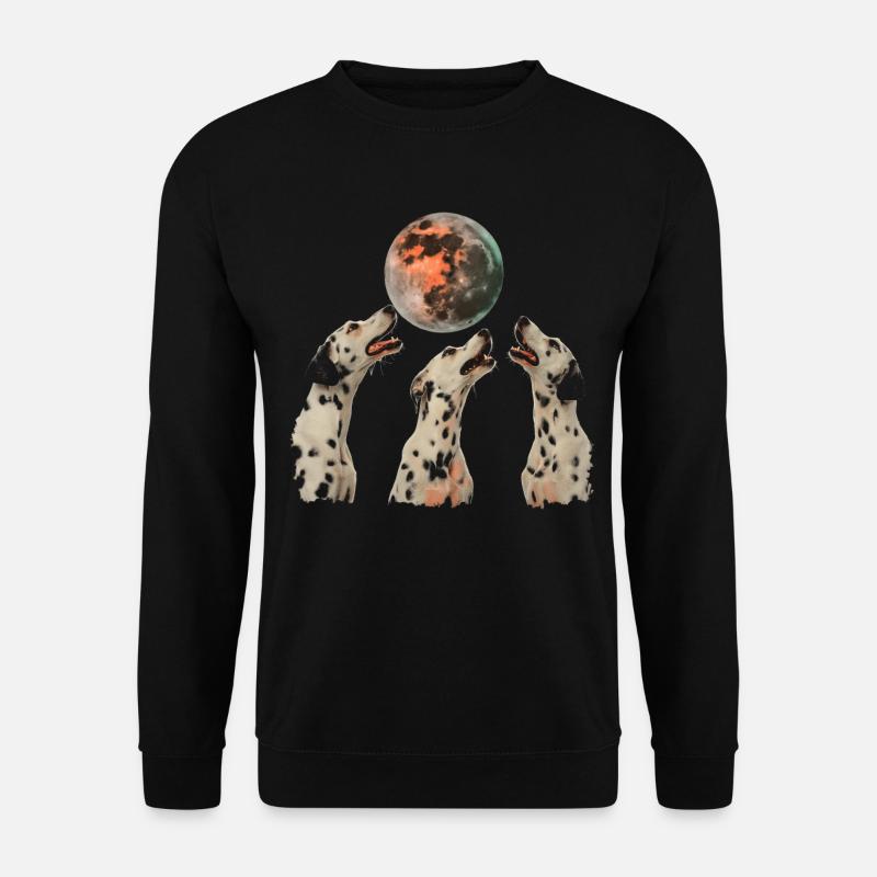 Dalmatian Dog Howling Moon - Unisex Sweatshirt - black
