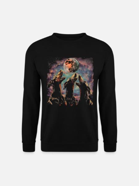 Doberman Dog Howling Moon - Unisex Sweatshirt - black
