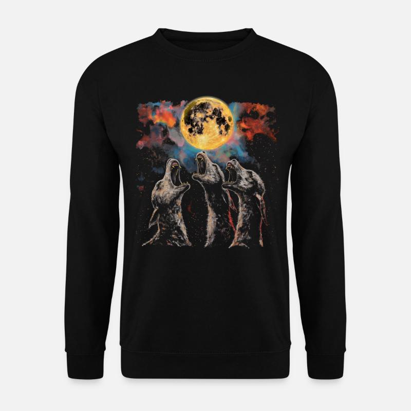 El Chupacabra Crypto Cryptozoology Howling Moon - Unisex Sweatshirt - black