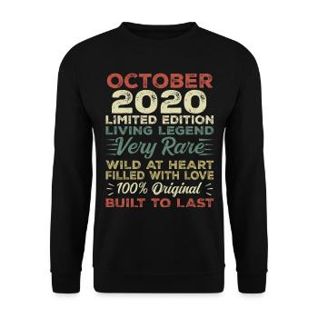2020 Oktober 2020 Geburtstag Oktober 2020 Original - Unisex Pullover - Schwarz - Vorne - Alina (178cm) & Michal (187cm)