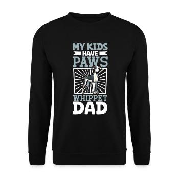Whippet Papa - Unisex Pullover - Schwarz - Vorne - Alina (178cm) & Michal (187cm)