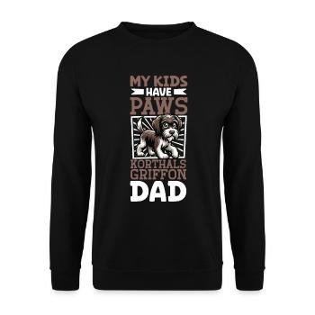 Griffon Korthals Papa - Unisex Pullover - Schwarz - Vorne - Alina (178cm) & Michal (187cm)
