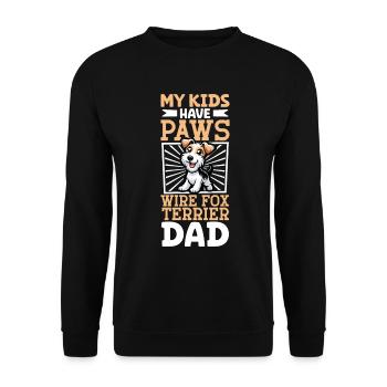 Drahthaar-Foxterrier Papa - Unisex Pullover - Schwarz - Vorne - Alina (178cm) & Michal (187cm)