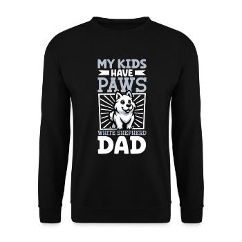 White Shepherd Dad - Unisex Sweatshirt - black - Front - Alina (178cm) & Michal (187cm)