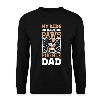 Puggle Dad - Unisex Sweatshirt - black - Front - Alina (178cm) & Michal (187cm)