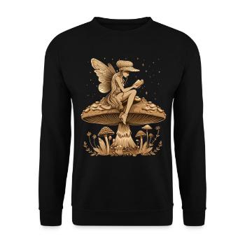 Cottagecore Aesthetic Fairy Book Mushroom Witch Fairyc - Unisex Sweatshirt - black - Front - Alina (178cm) & Michal (187cm)