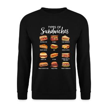 Welt der Sandwiches - Unisex Pullover - Schwarz - Vorne - Alina (178cm) & Michal (187cm)
