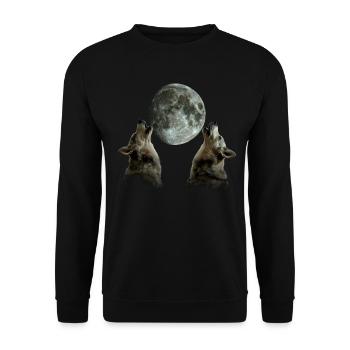 Bouvier australien chien chien lune hurlante - Sweat-shirt Unisexe - noir - Devant - Alina (178cm) & Michal (187cm)