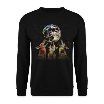 Bouvier australien chien chien lune hurlante - Sweat-shirt Unisexe - noir - Devant - Alina (178cm) & Michal (187cm)