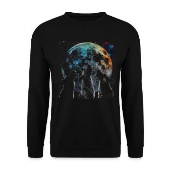 Bouvier australien chien chien lune hurlante - Sweat-shirt Unisexe - noir - Devant - Alina (178cm) & Michal (187cm)