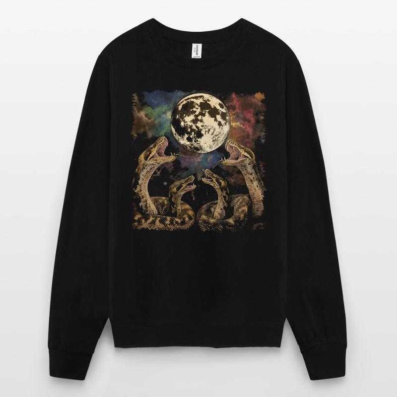 Kugelpython Schlange Heulender Mond Unisex Pullover