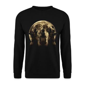 Belgischer Malinois Hund Heulender Mond - Unisex Pullover - Schwarz - Vorne - Alina (178cm) & Michal (187cm)