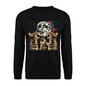 Bengalkatze Heulender Mond - Unisex Pullover - Schwarz - Vorne - Alina (178cm) & Michal (187cm)