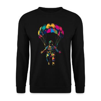 Skydiving Parachutist Parachutist - Unisex Sweatshirt - black - Front - Alina (178cm) & Michal (187cm)