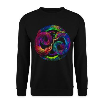 Serpent Reptile Popart - Sweat-shirt Unisexe - noir - Devant - Alina (178cm) & Michal (187cm)