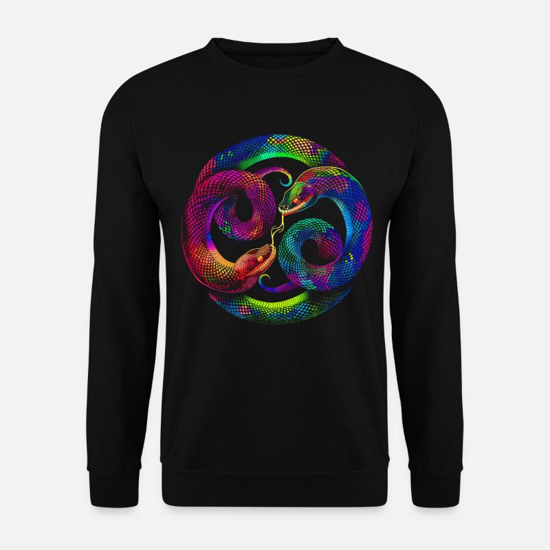 Schlange Reptil Popart - Unisex Pullover - Schwarz