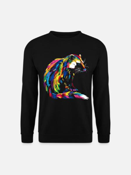 Stinktier Tier Popart - Unisex Pullover - Schwarz