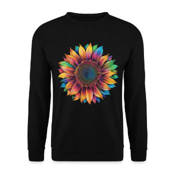 Sunflower Flower Popart - Unisex Sweatshirt - black - Front - Alina (178cm) & Michal (187cm)
