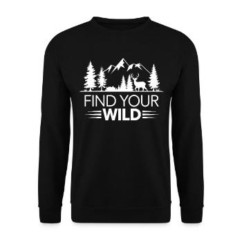 Outdoor Find Your Wild Abenteuerlust - Unisex Pullover - Schwarz - Vorne - Alina (178cm) & Michal (187cm)