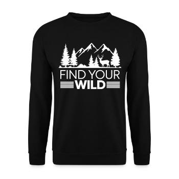 Outdoor Find Your Wild Natur Landschaft - Unisex Pullover - Schwarz - Vorne - Alina (178cm) & Michal (187cm)