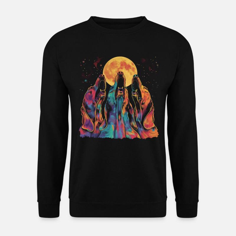 Bloodhound Dog Howling Moon - Unisex Sweatshirt - black