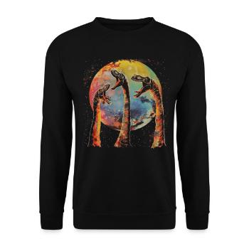 Brachiosaure dinosaure lune hurlante - Sweat-shirt Unisexe - noir - Devant - Alina (178cm) & Michal (187cm)