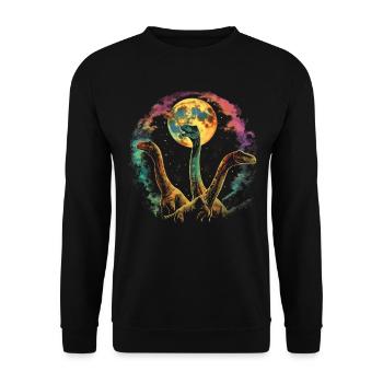 Brachiosaure dinosaure lune hurlante - Sweat-shirt Unisexe - noir - Devant - Alina (178cm) & Michal (187cm)