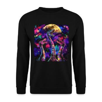 Brachiosaure dinosaure lune hurlante - Sweat-shirt Unisexe - noir - Devant - Alina (178cm) & Michal (187cm)