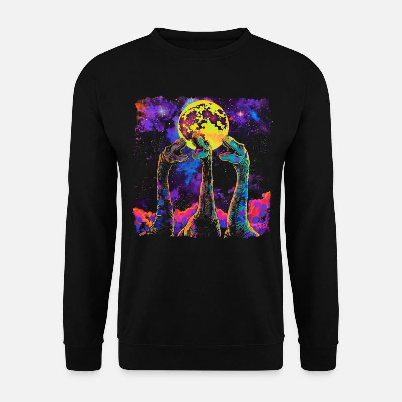 Brachiosaurus Dinosaurier Heulender Mond - Unisex Pullover - Schwarz
